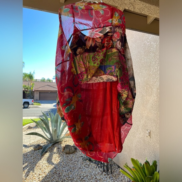 Etc. Layered Sundress Cotton Farm Rio Style Colorful Lightweight Vacation Boho - Picture 3 of 8